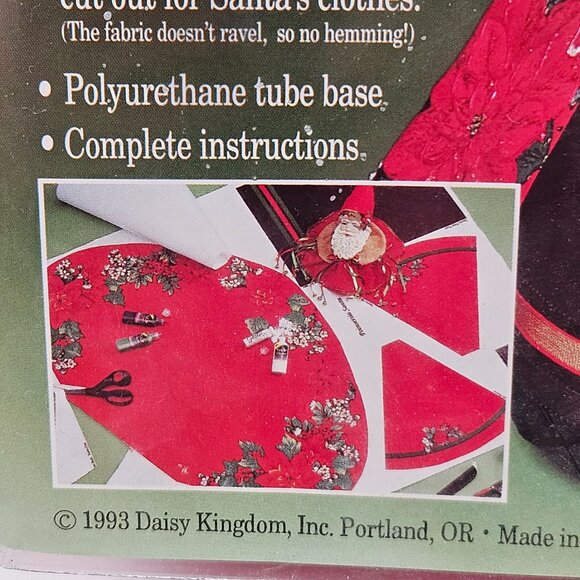 Daisy Kingdom Poinsettia Santa Kit Hand Painted Head Preprinted Fabric 23in Tall - Picture 5 of 10